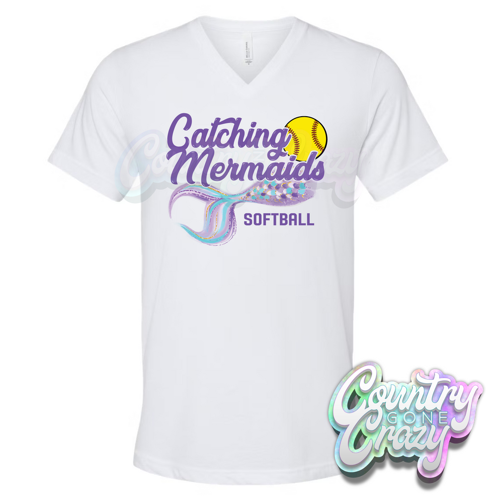 Catching Mermaids V-Neck-Bella + Canvas-Country Gone Crazy