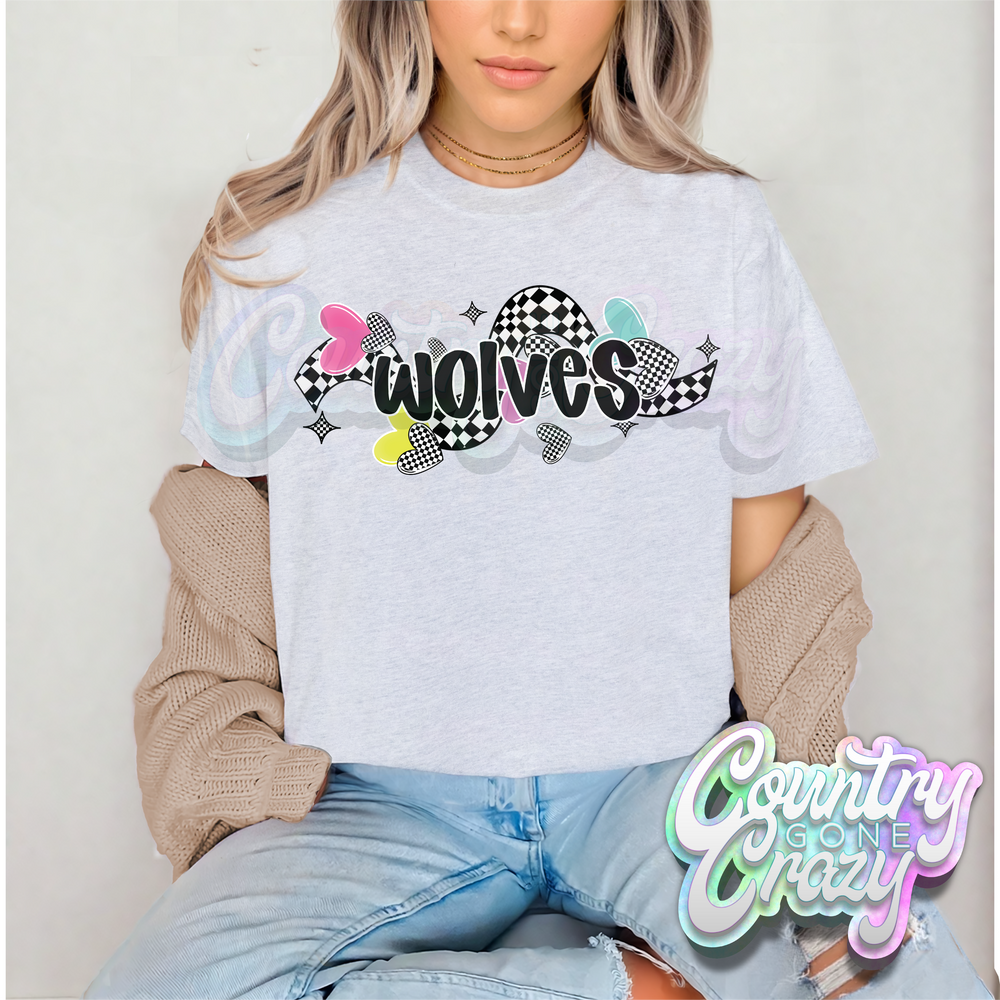 CHECKERED CRUSH • WOLVES • T-Shirt-Country Gone Crazy-Country Gone Crazy