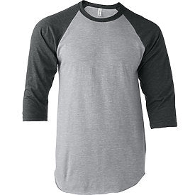 Adult Raglan - Heather Grey Body with Heather Charcoal Sleeves-Tultex-Country Gone Crazy