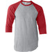Adult Raglan - Heather Grey Body with Red Sleeves-Tultex-Country Gone Crazy