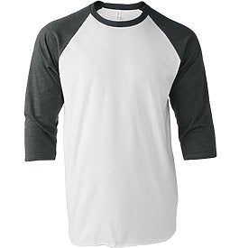 Adult Raglan - Heather Charcoal Sleeves with White Body-Tultex-Country Gone Crazy
