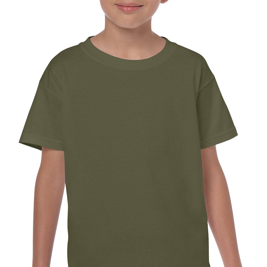 Military Green - Youth Heavy Cotton T-Shirt-Gildan-Country Gone Crazy