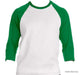 Adult Raglan - Kelly Green Sleeves with White Body-Tultex-Country Gone Crazy