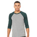 Adult Raglan - Grey Body with Emerald Triblend Sleeves-Bella + Canvas-Country Gone Crazy
