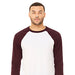 Adult Raglan - White Body with Maroon Sleeves-Bella + Canvas-Country Gone Crazy