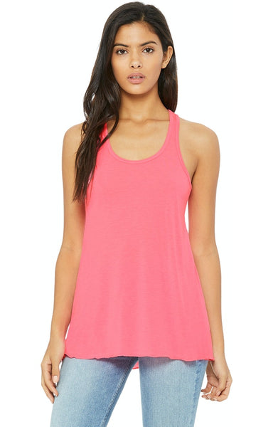 Neon Pink - Flowy Racerback Tank-Bella + Canvas-Country Gone Crazy