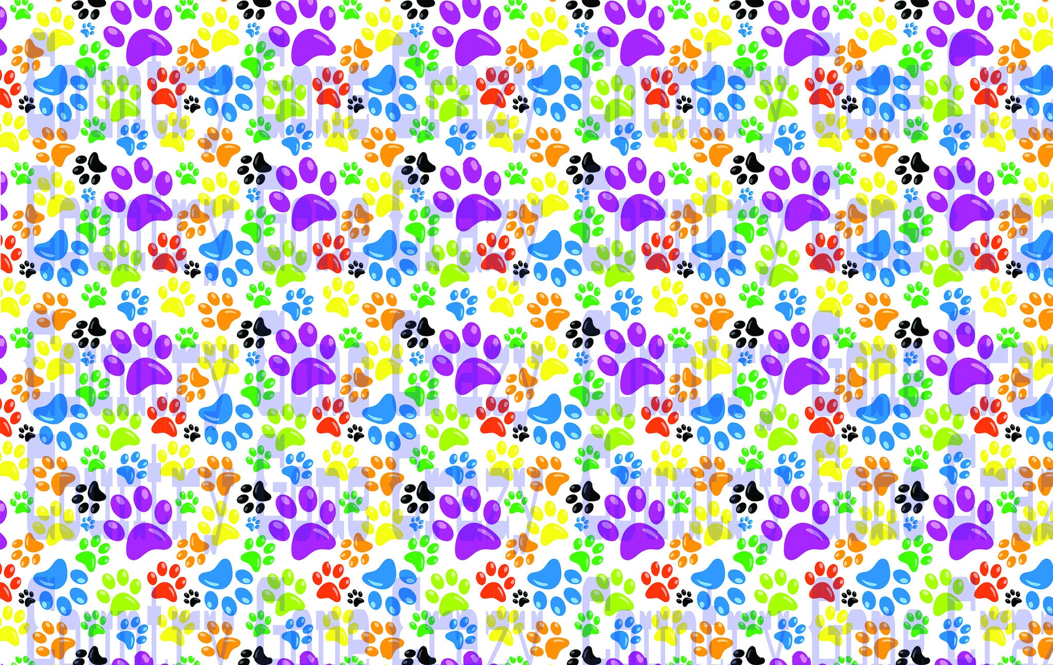 AP010 - Multi-Colored Paw Prints-Country Gone Crazy-Country Gone Crazy
