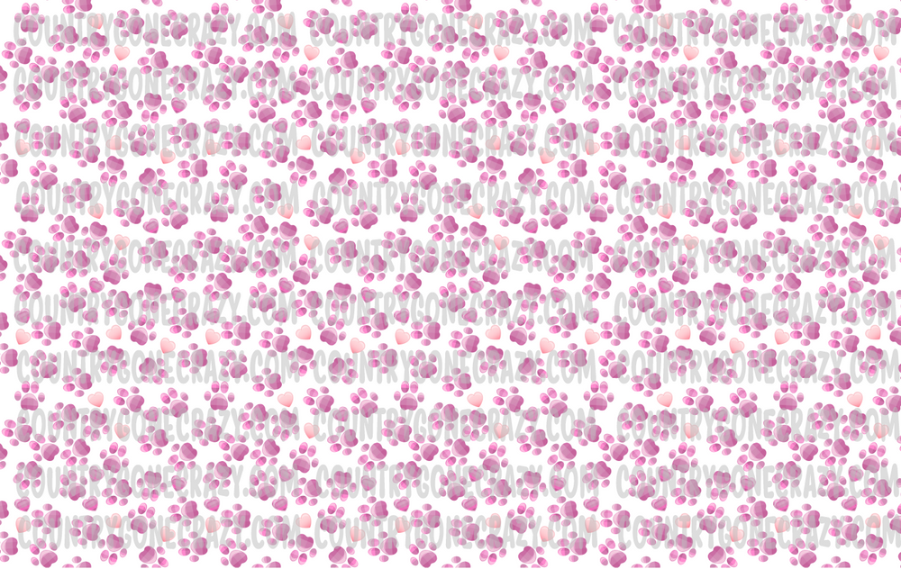 AP042 - Purple & Pink Paw Prints-Country Gone Crazy-Country Gone Crazy