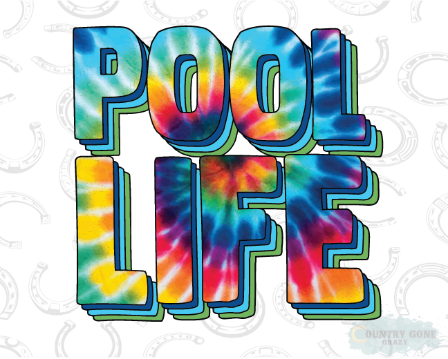 HT1003 • Pool Life Tie Dye-Country Gone Crazy-Country Gone Crazy