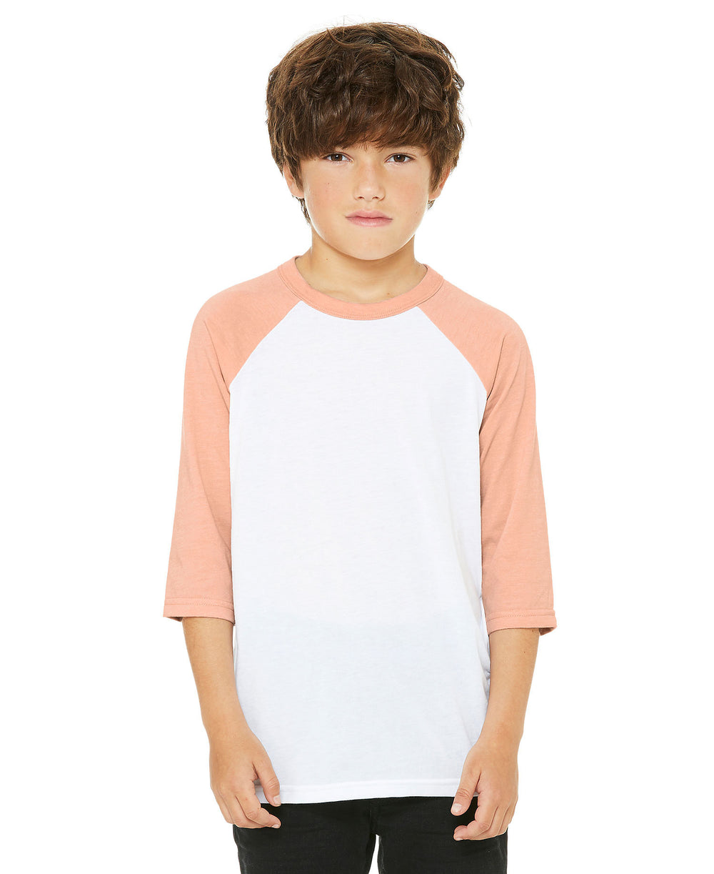 Youth Raglan - Peach Sleeve with White Body — Country Gone Crazy