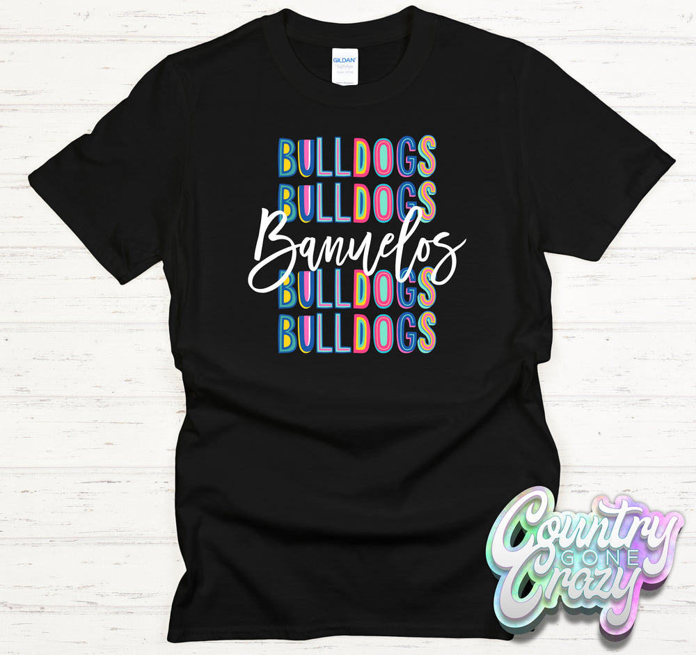 Banuelos Bulldogs Fun Letters - T-Shirt-Country Gone Crazy-Country Gone Crazy