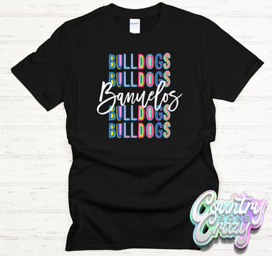 Banuelos Bulldogs Fun Letters - T-Shirt-Country Gone Crazy-Country Gone Crazy