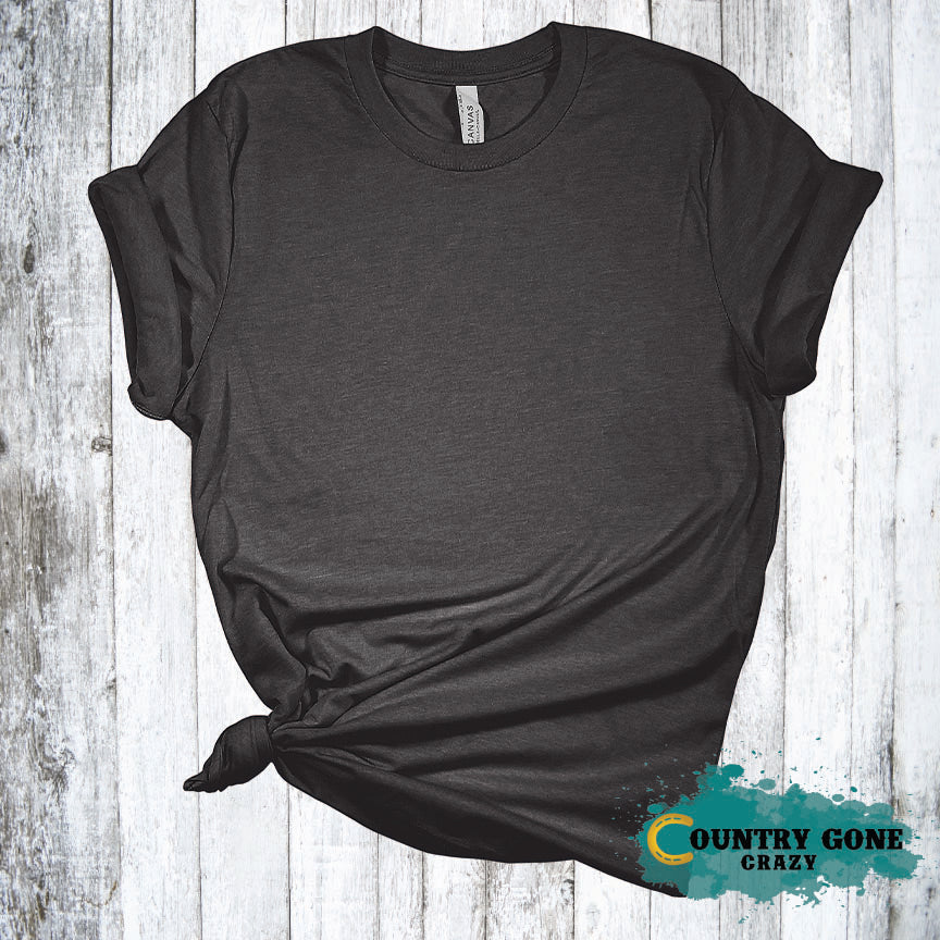 Dark Grey Heather - Short Sleeve T-shirt-Bella + Canvas-Country Gone Crazy