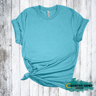 Heather Aqua - Short Sleeve T-shirt-Bella + Canvas-Country Gone Crazy