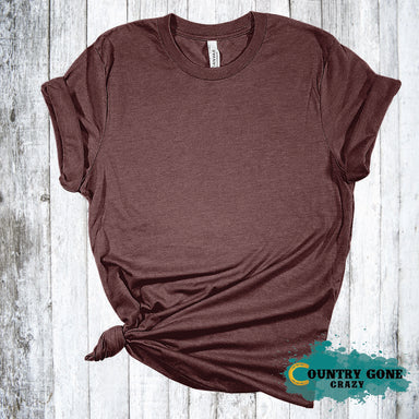 Heather Maroon - Short Sleeve T-shirt-Bella + Canvas-Country Gone Crazy