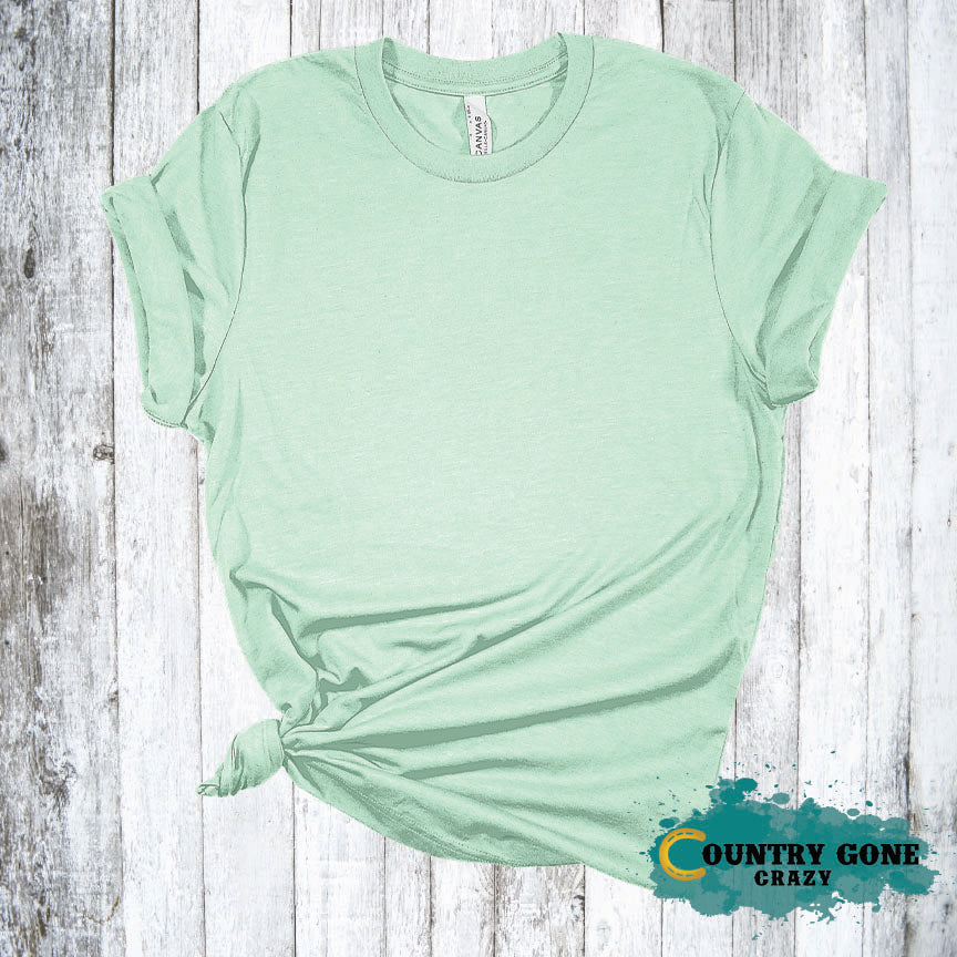 Heather Mint - Short Sleeve T-shirt-Bella + Canvas-Country Gone Crazy