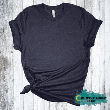 Heather Navy - Short Sleeve T-shirt-Bella + Canvas-Country Gone Crazy