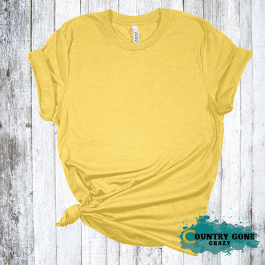 Heather Yellow - Short Sleeve T-Shirt-Bella + Canvas-Country Gone Crazy