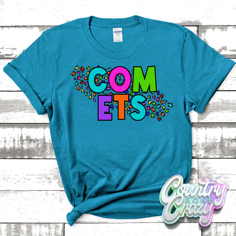 Comets Colorful Leopard T-Shirt-Country Gone Crazy-Country Gone Crazy