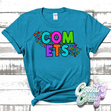 Comets Colorful Leopard T-Shirt-Country Gone Crazy-Country Gone Crazy