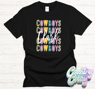 Clark Cowboys Fun Letters - T-Shirt-Country Gone Crazy-Country Gone Crazy