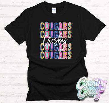 Crosby Cougars Fun Letters - T-Shirt-Country Gone Crazy-Country Gone Crazy