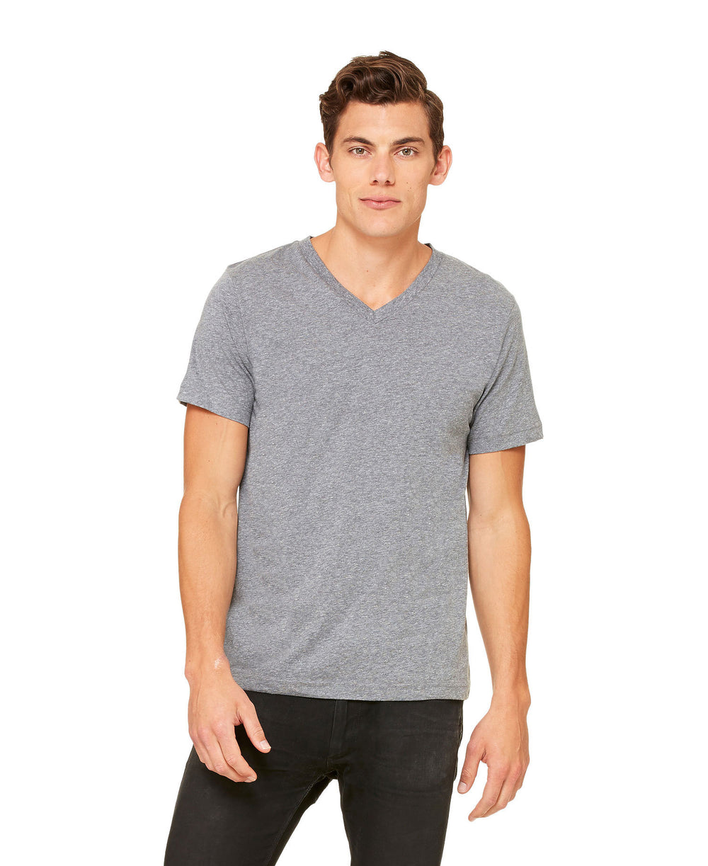 Unisex Deep V-Neck T-Shirt - 100% Combed Ring-Spun Cotton, Baby Jersey, Side-Seamed, Retail Fit