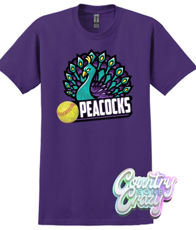 Peacocks 100% Purple T-Shirt-Country Gone Crazy-Country Gone Crazy