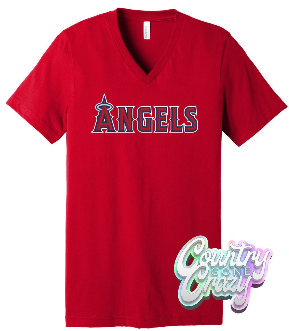 Los Angeles Angels Bella Canvas V-Neck-Bella + Canvas-Country Gone Crazy