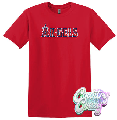 Los Angeles Angels Red T-Shirt-Country Gone Crazy-Country Gone Crazy