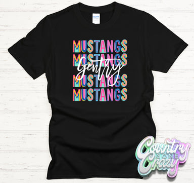 Gentry Mustangs Fun Letters - T-Shirt-Country Gone Crazy-Country Gone Crazy