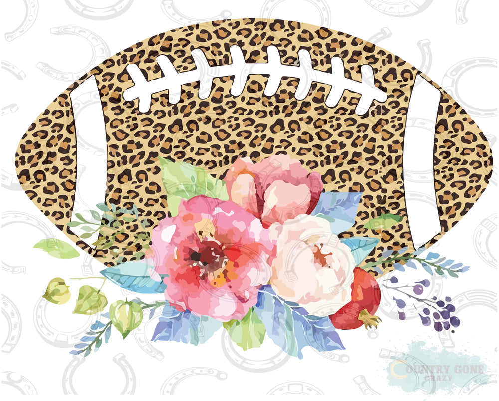 HT032 • Leopard Floral Football-Country Gone Crazy-Country Gone Crazy