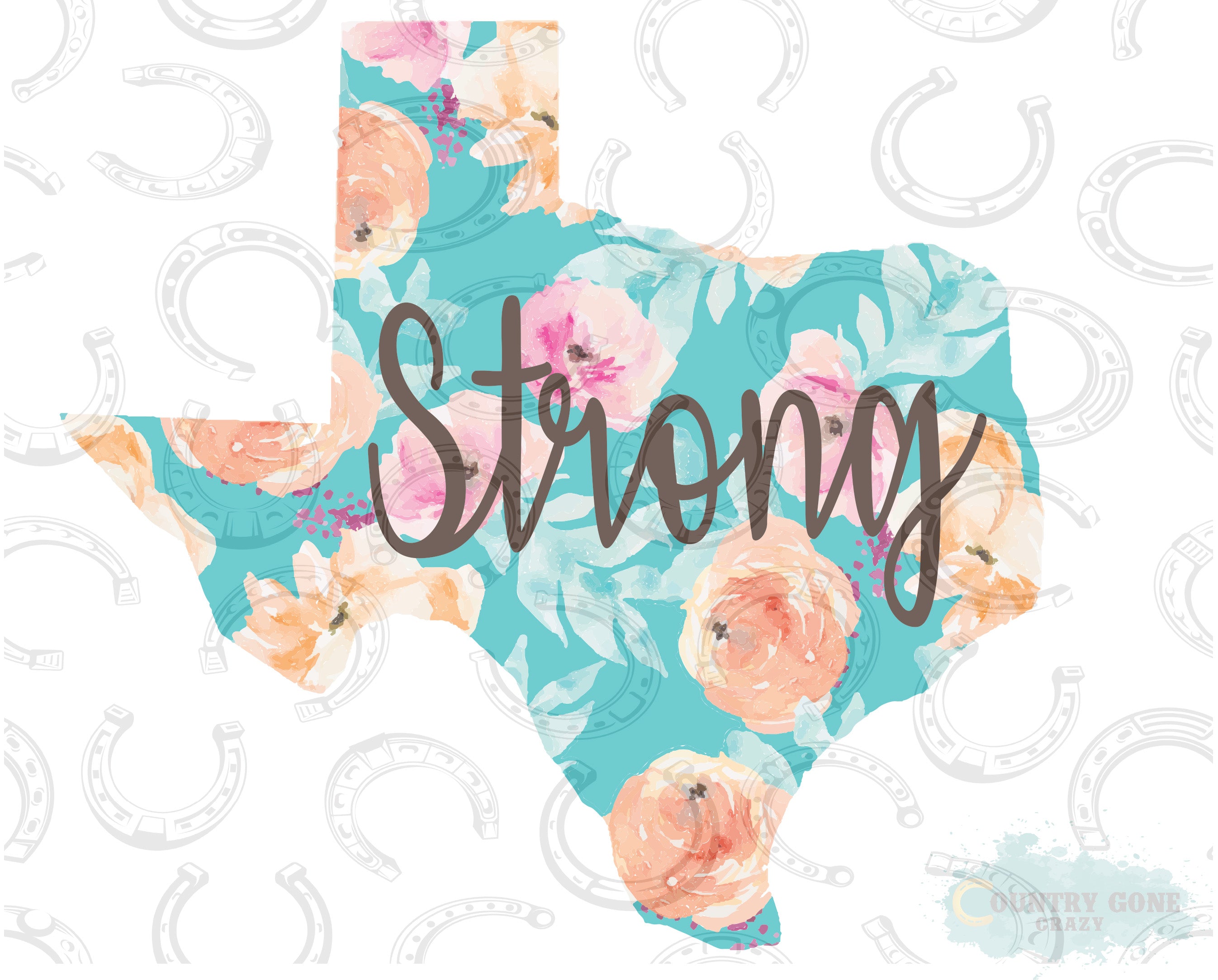 HT047 • Texas Strong Floral-Country Gone Crazy-Country Gone Crazy