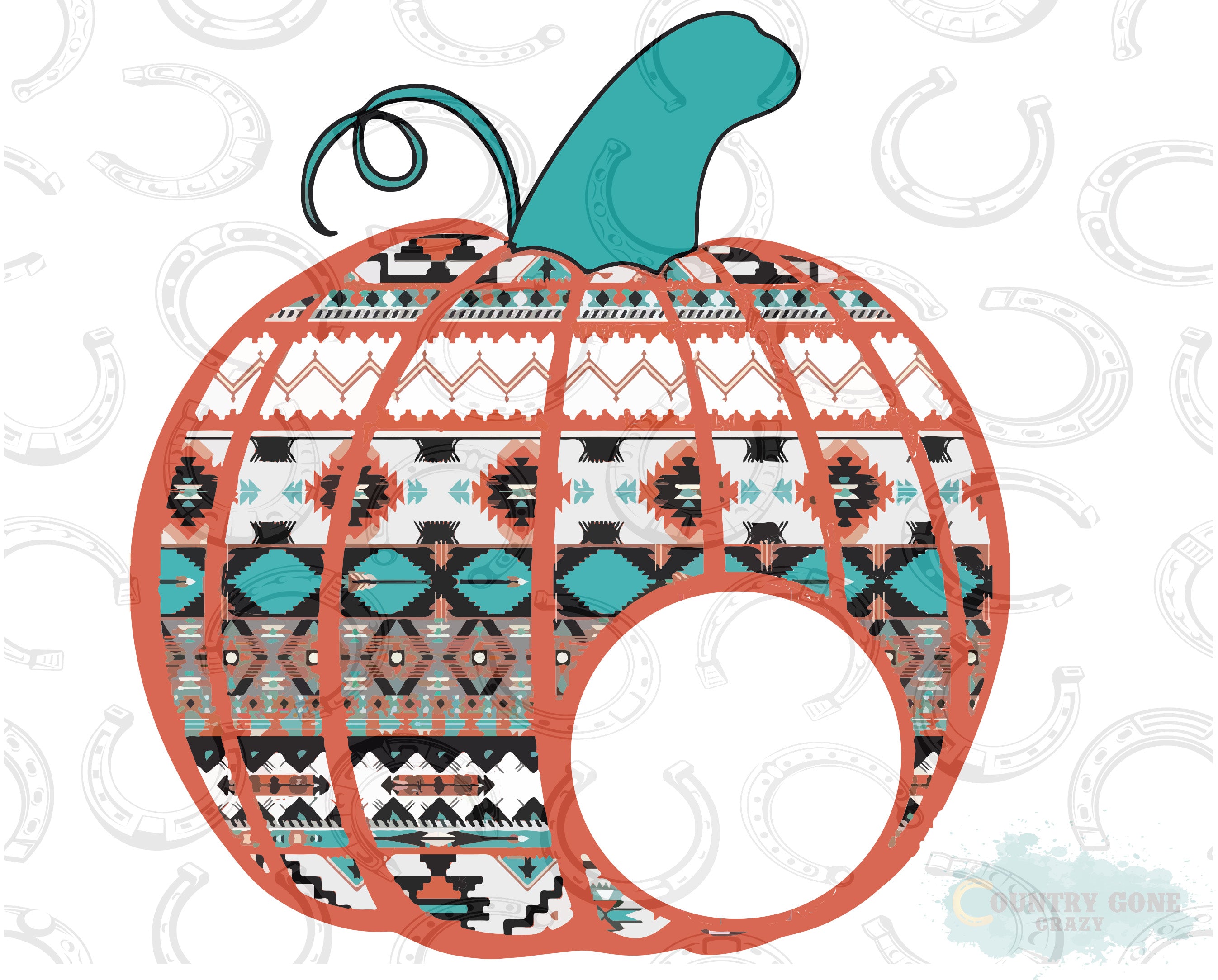 HT058 • Aztec Monogram Pumpkin-Country Gone Crazy-Country Gone Crazy