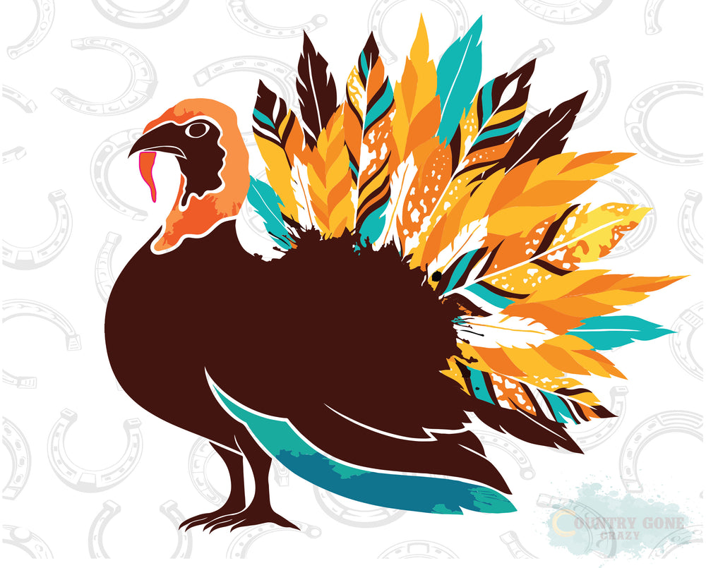HT059 • Boho Feather Turkey-Country Gone Crazy-Country Gone Crazy