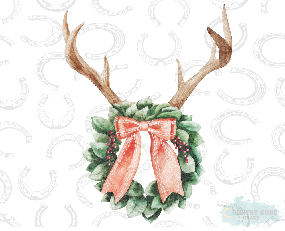 HT077 • Wreath with Antlers-Country Gone Crazy-Country Gone Crazy