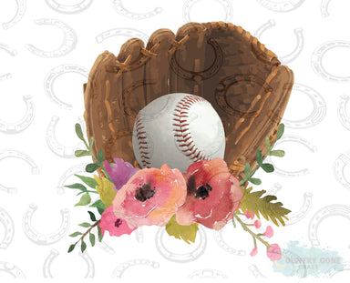 HT125 • Floral Baseball in Glove-Country Gone Crazy-Country Gone Crazy