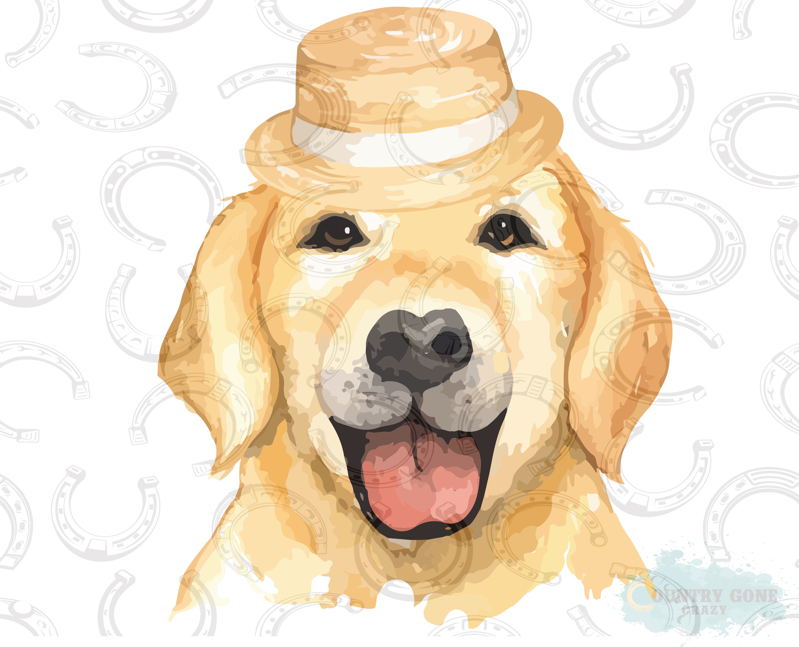 HT168 • Dog Wearing Hat-Country Gone Crazy-Country Gone Crazy
