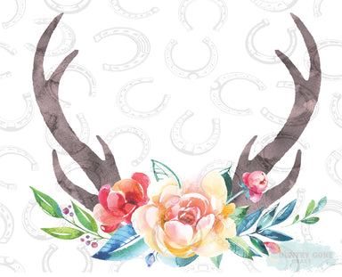 HT179 • Floral Antlers-Country Gone Crazy-Country Gone Crazy