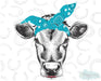 HT218 • Cow Turquoise Bandana-Country Gone Crazy-Country Gone Crazy