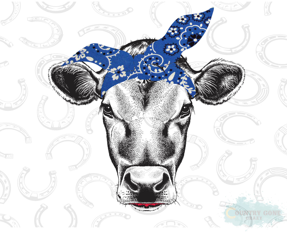 HT219 • Cow Blue Bandana-Country Gone Crazy-Country Gone Crazy
