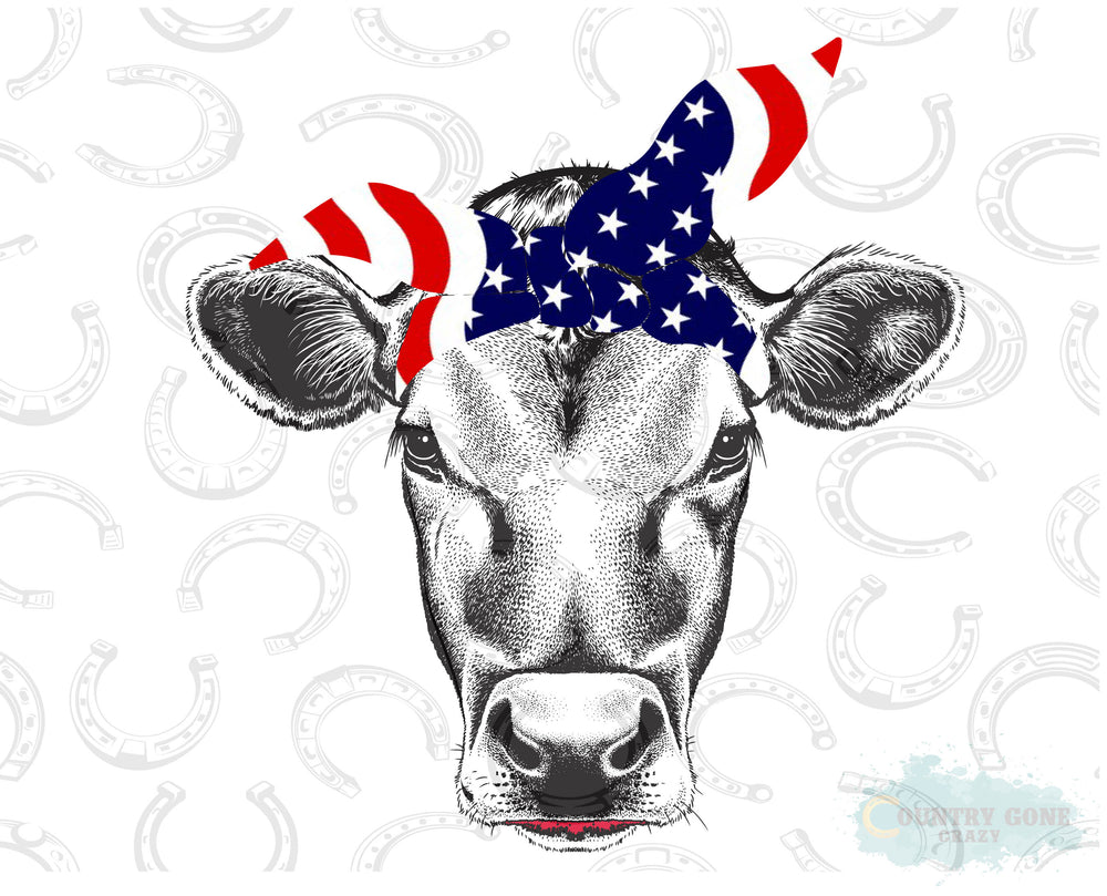 HT223 • Patriotic Bandana Cow-Country Gone Crazy-Country Gone Crazy