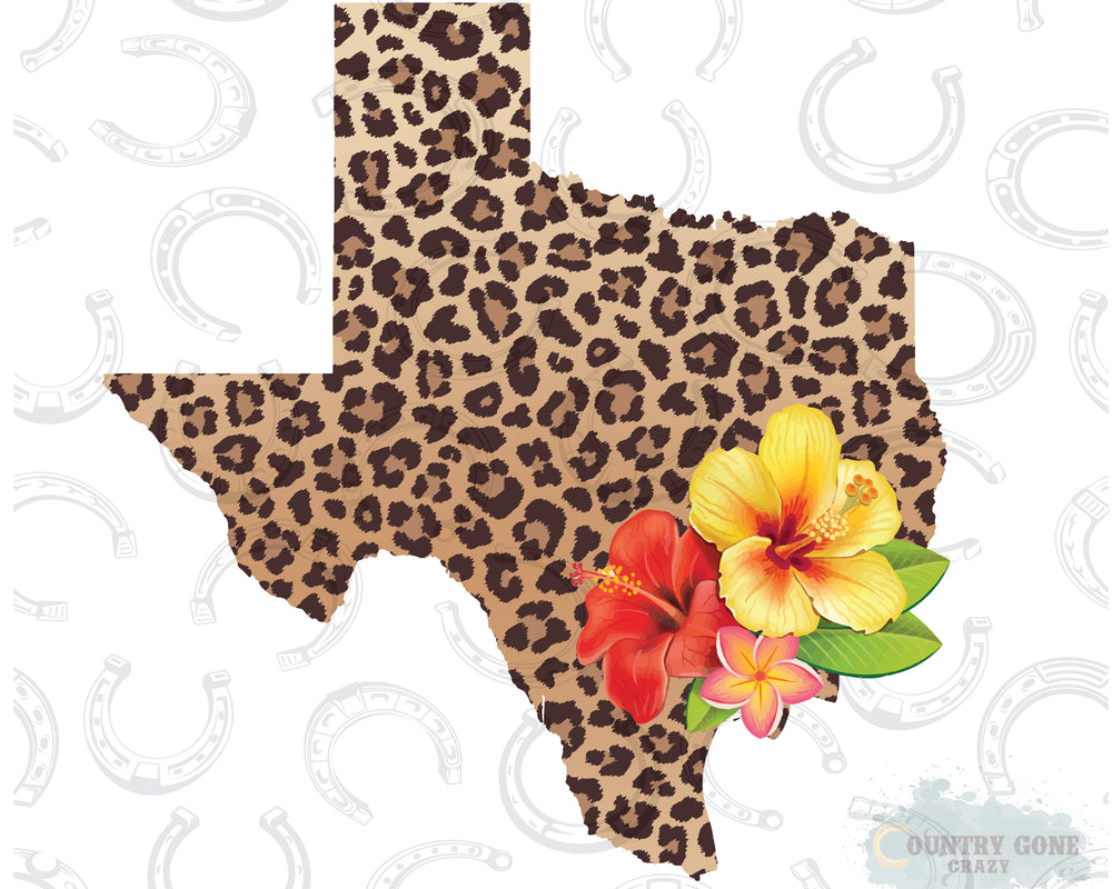 HT227 • Leopard Floral Texas-Country Gone Crazy-Country Gone Crazy