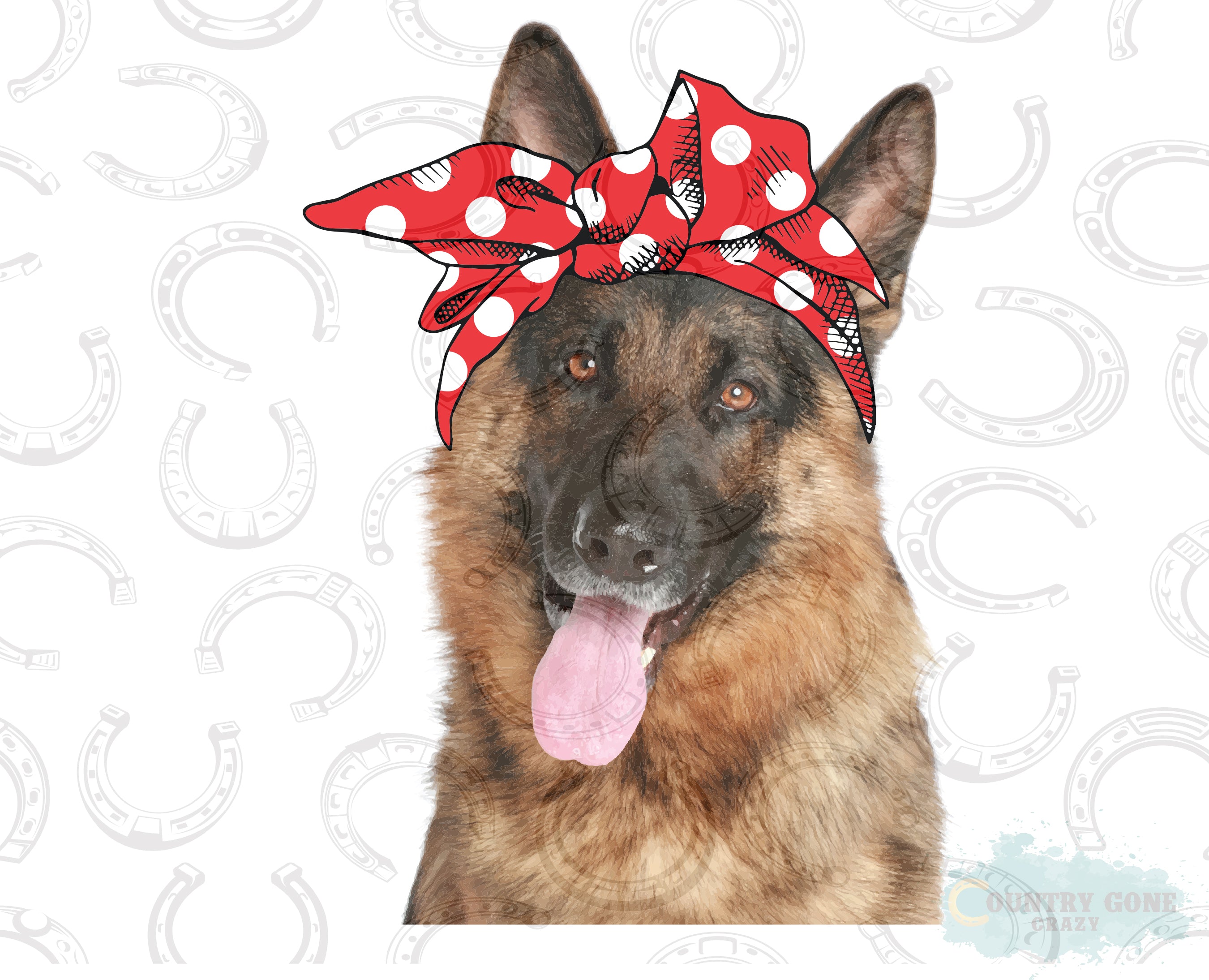 HT246 • German Shepherd in Bandana-Country Gone Crazy-Country Gone Crazy