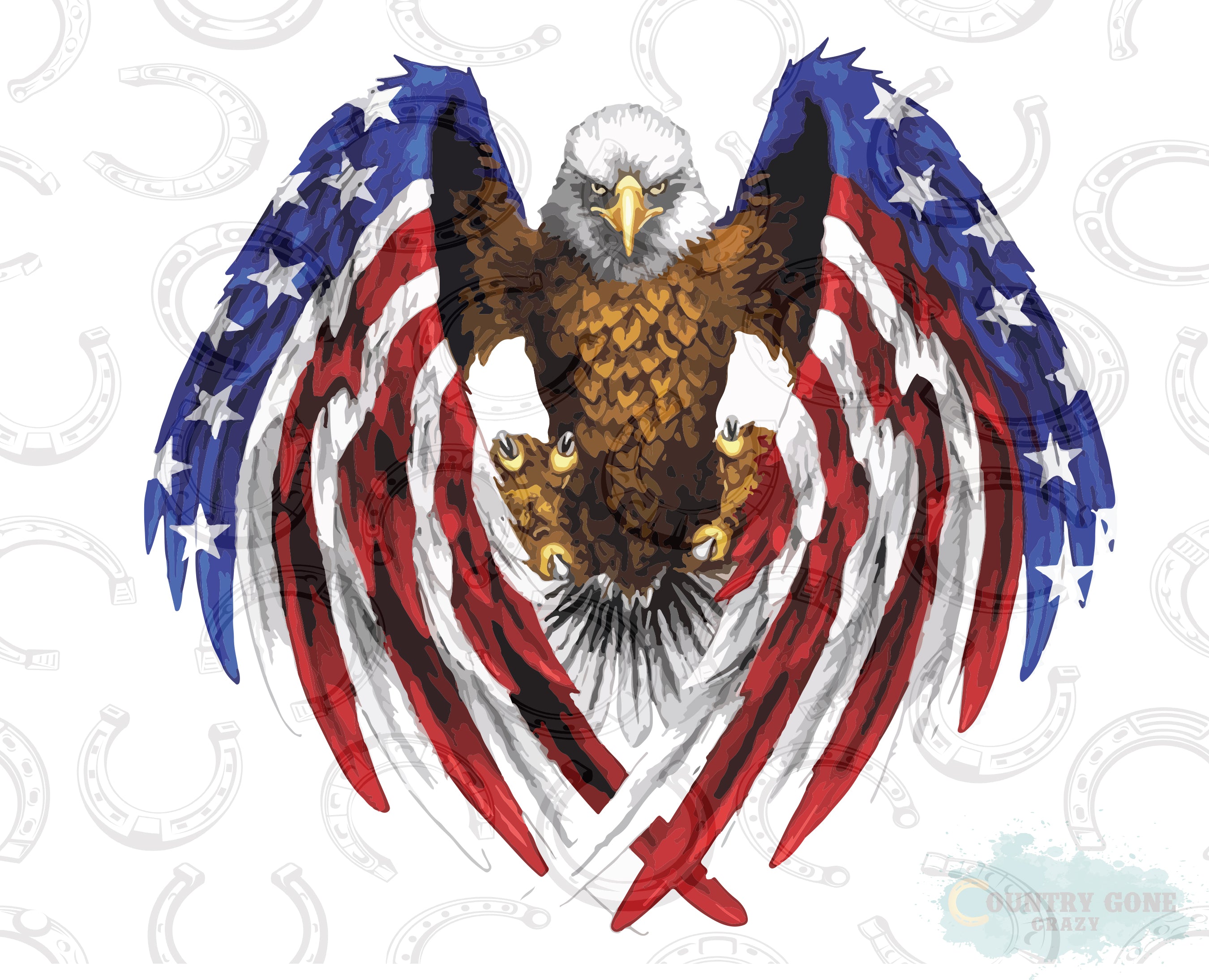 HT265 • American Eagle Flag Wings-Country Gone Crazy-Country Gone Crazy