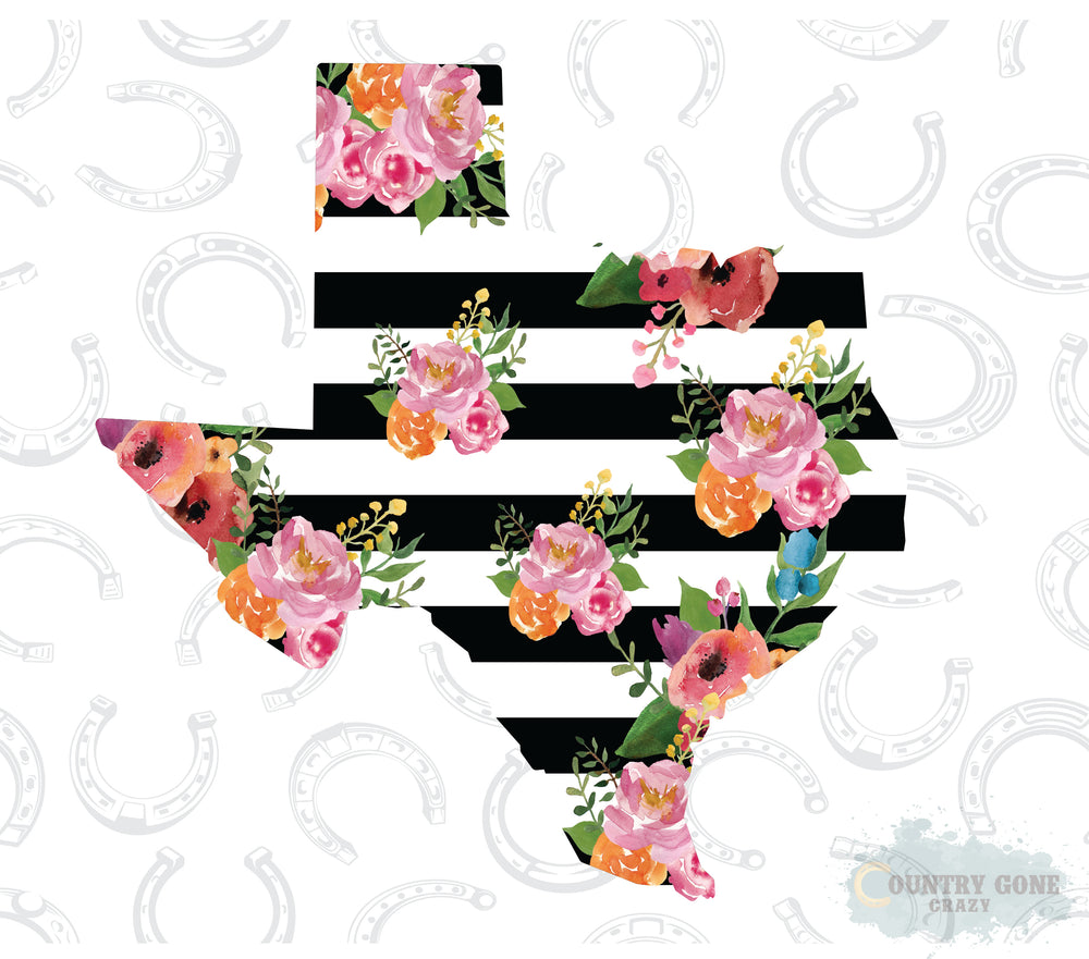HT270 • Floral Striped Texas-Country Gone Crazy-Country Gone Crazy