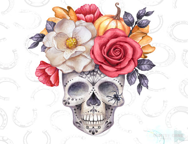 HT354 • Floral Fall Skull-Country Gone Crazy-Country Gone Crazy