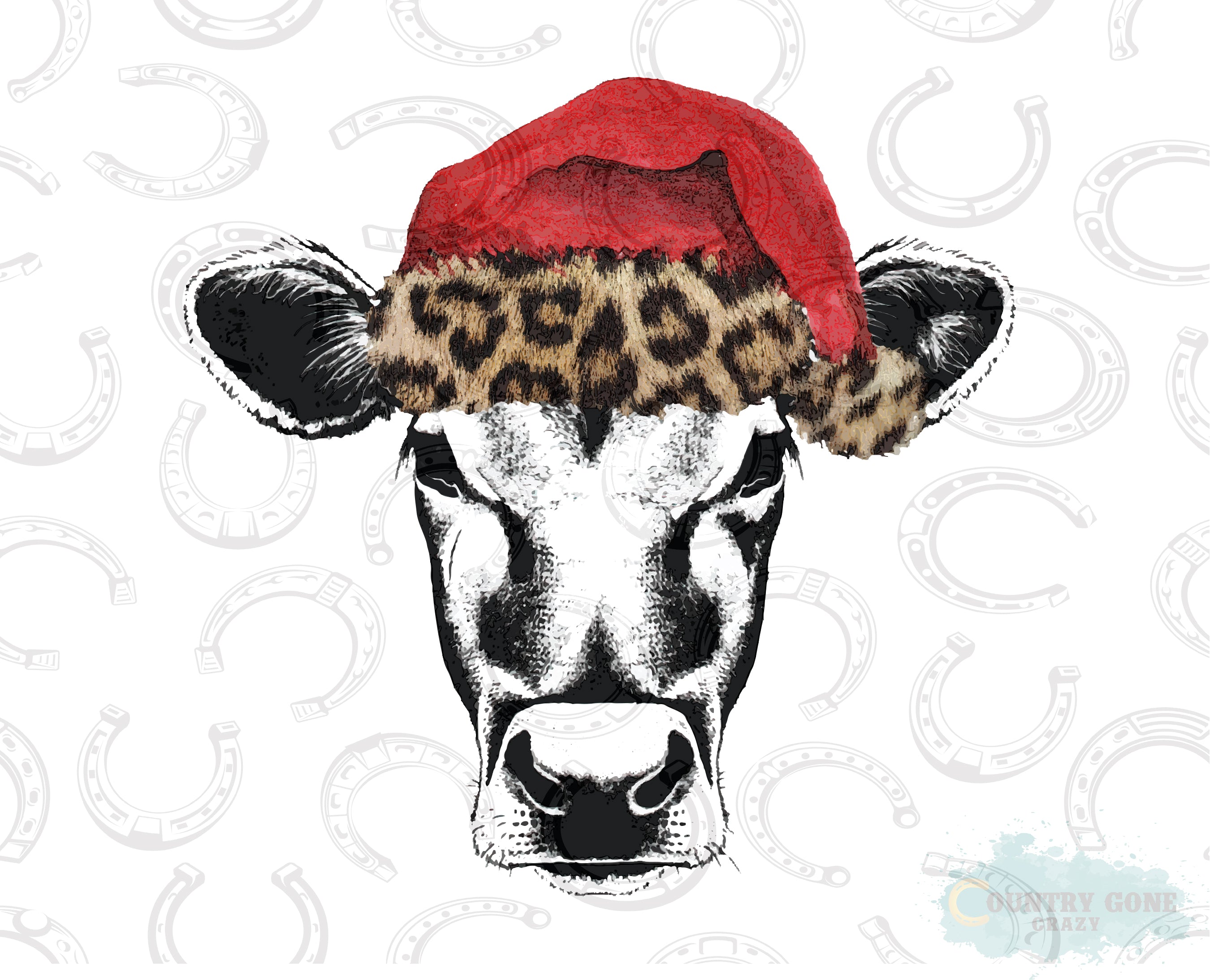 HT468 • Cow in Santa Hat-Country Gone Crazy-Country Gone Crazy