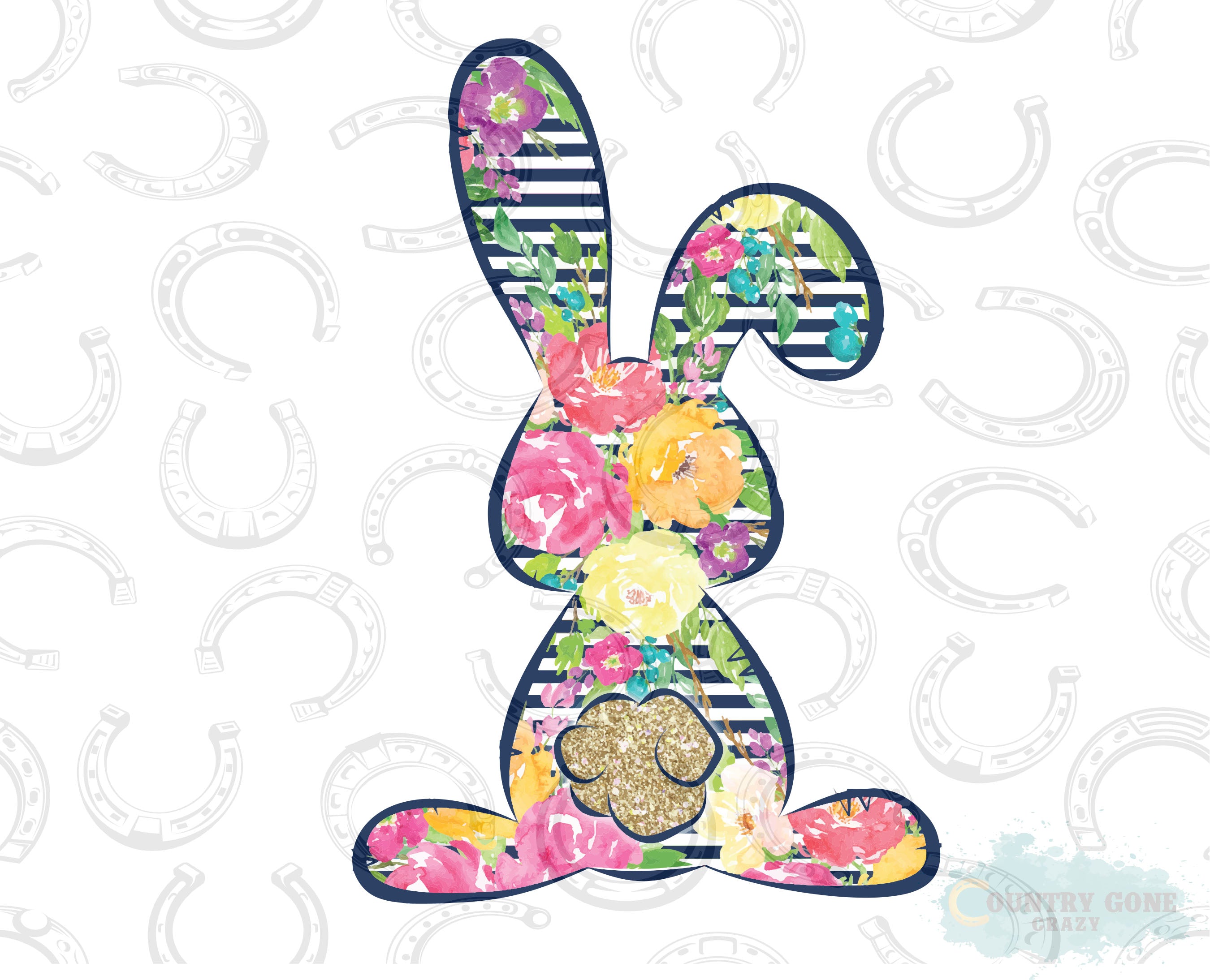 HT595 • Floral Filled Bunny-Country Gone Crazy-Country Gone Crazy