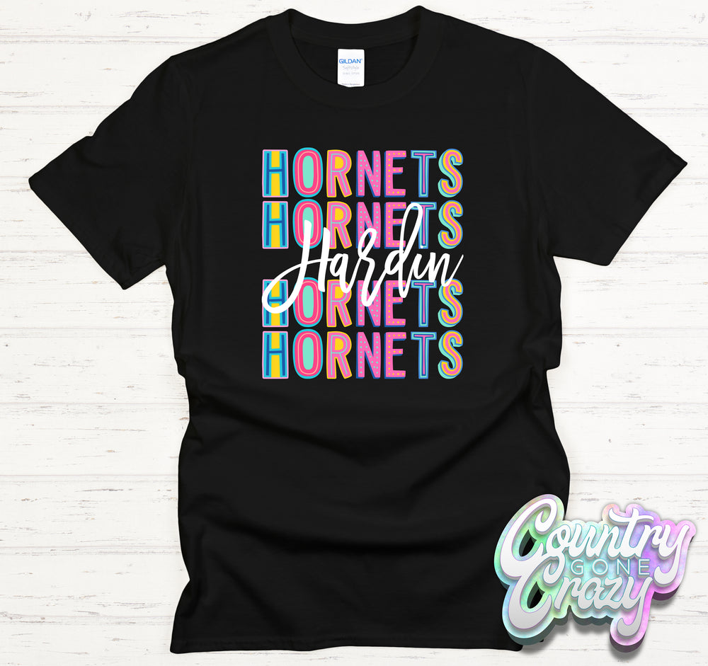 Hardin Hornets Fun Letters - T-Shirt-Country Gone Crazy-Country Gone Crazy